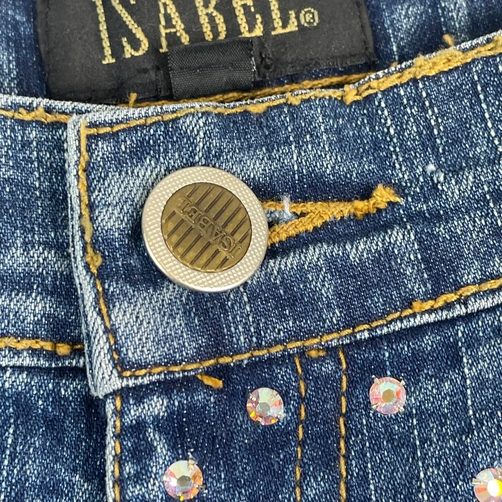 Vintage 90s Y2K Isabel Bootcut Jeans Womens 6 Rhinestone High Rise Medium Wash